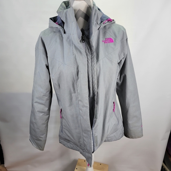 The North Face Jackets & Blazers - Womans The North Face HyVent Lightweight Jacket Gray/Pink size Small Hooded